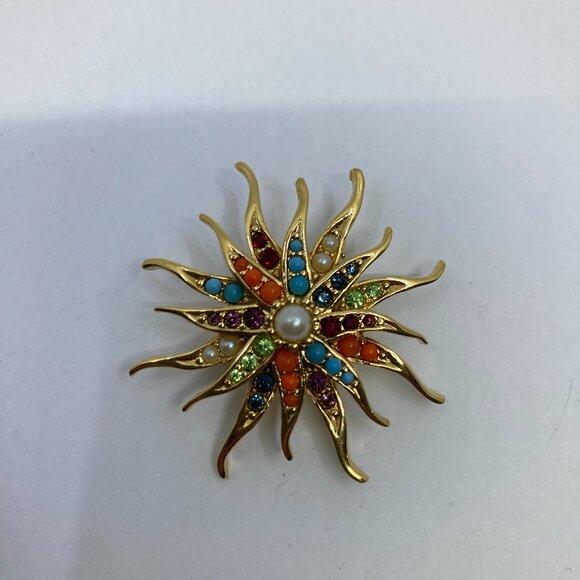 D'Orlan Jewelry - Vtg 1960 D'Orlan buried treasure collection star flower brooch